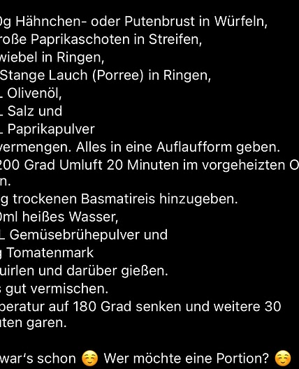 Reisfleisch aus dem Ofen