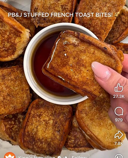 PBJ stuffed French toast bites 