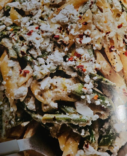 Creamy Feta Asparagus Pasta