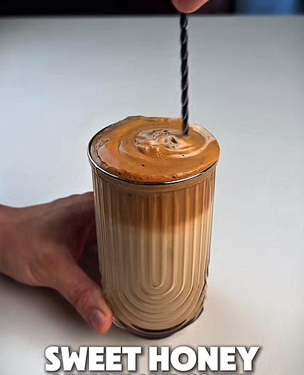 Sweet honey whipped iced coffee
