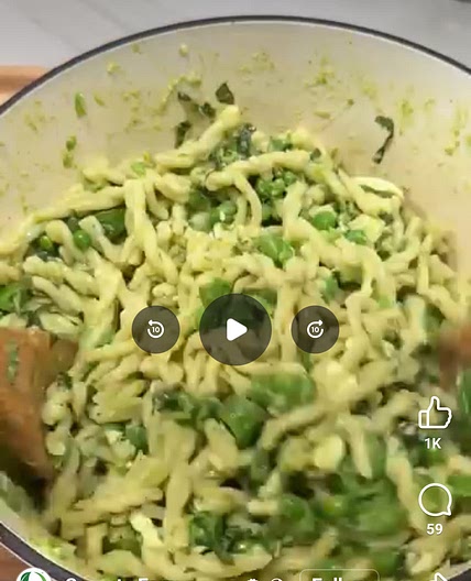 Spring pea pasta