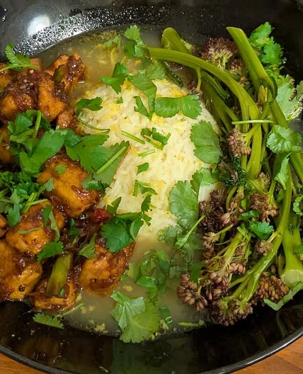 Black Pepper Tofu with Brothy Rice