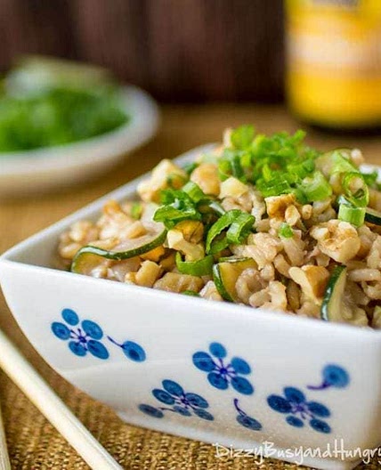 Zucchini Fried Rice with Walnuts