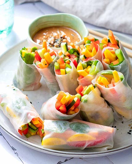 Rainbow Veggies Rice Paper Rolls