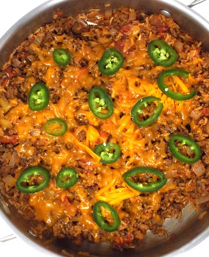 Mexican Ground Beef and Rice Skillet