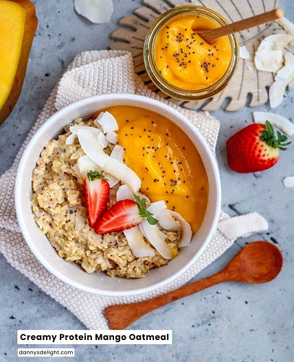 Creamy Protein Mango Oatmeal