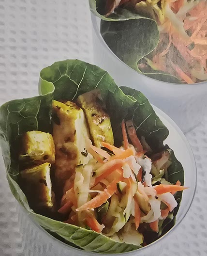 Power-spice chicken collard green wraps