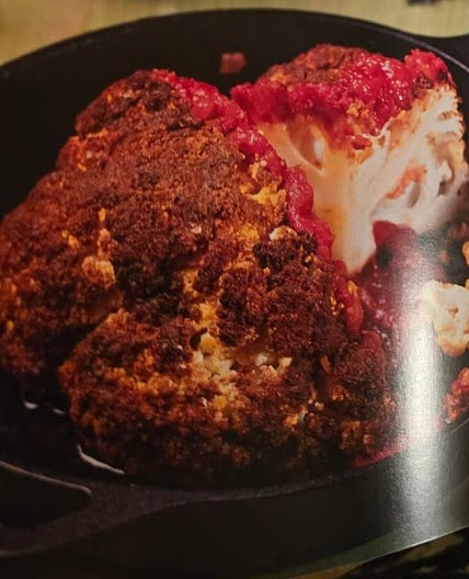 Dr. Finkelstein Roasted Cauliflower "Brain" With Tomato Chutney