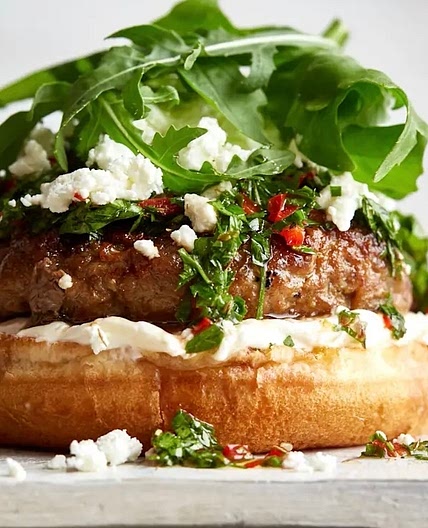 Joe wicks lamb chimichurri burger