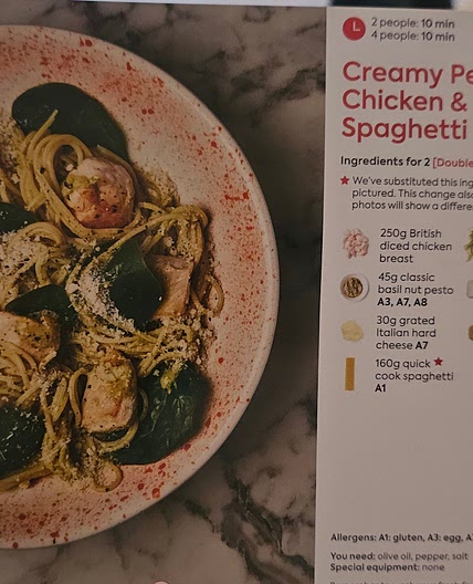 Creamy pesto chicken and spinach spaghetti