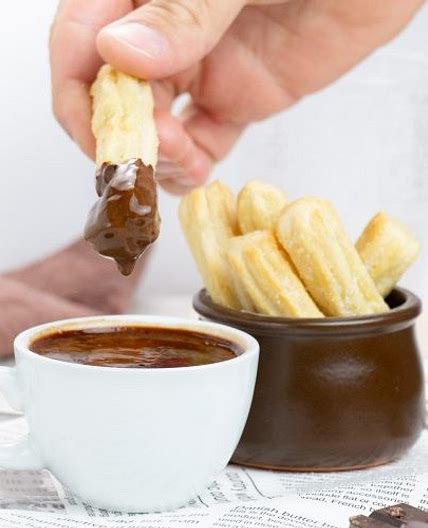 Air-Fryer Churros with Hot Chocolate Dip