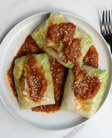 High-Protein Meatless Cabbage Wraps