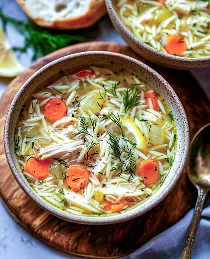 Crockpot Lemon Orzo Soup