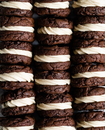 Brownie Cookie Sandwiches with Cookie Dough Buttercream