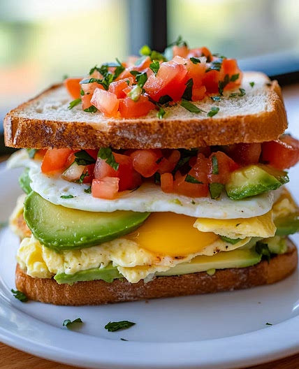 Quick Southwestern Avocado Breakfast Sandwich (Ready in 15 Minutes)
