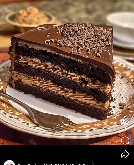 Mocha Layer Cake with Chocolate Rum Cream Filing