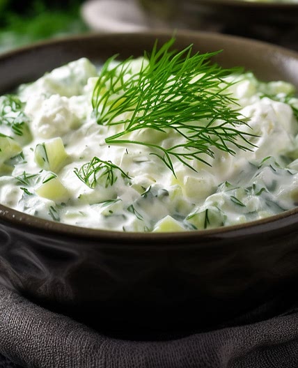 Cottage Cheese with Cucumber and Dill