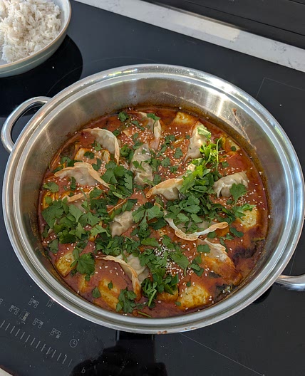 Red curry dumplings