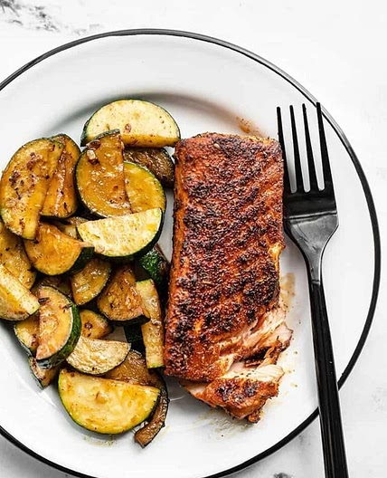 Blackened Salmon with Zucchini