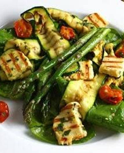 Chicken with Roasted Zucchini and Asparagus on Wild Rice