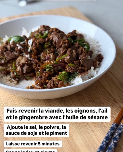 Viande au riz inspiré thai