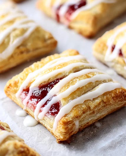 Flaky Strawberry Turnovers with Puff Pastry Recipe