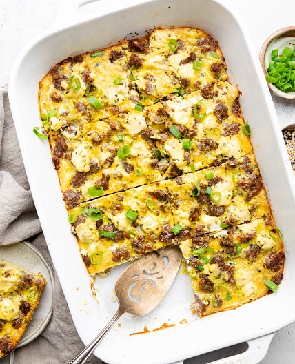 Sausage & Hash Brown Whole30 Breakfast Casserole