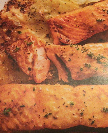 Lemon Salmon with Potato Gratin