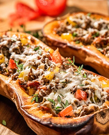 Ground Beef Stuffed Squash