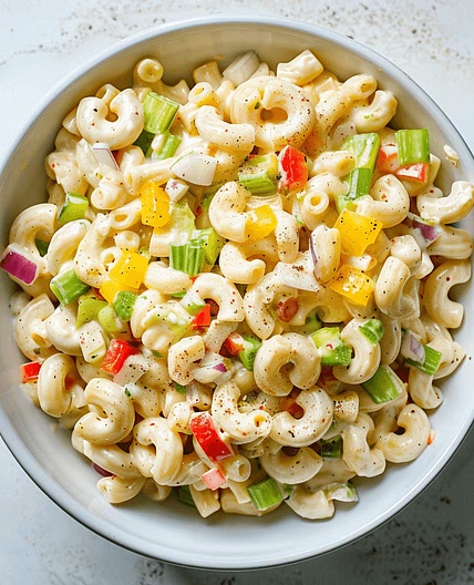 Creamy Classic Macaroni Salad with a Tangy Twist