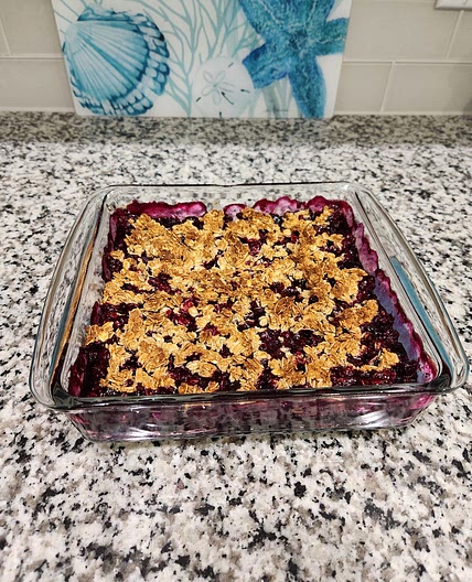 Vegan Oil-Free Low Sugar Blueberry Crisp