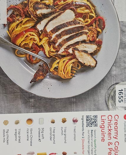 Creamy canon chicken and pepper linguine