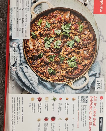 All in one beef Stifado Orzo stew