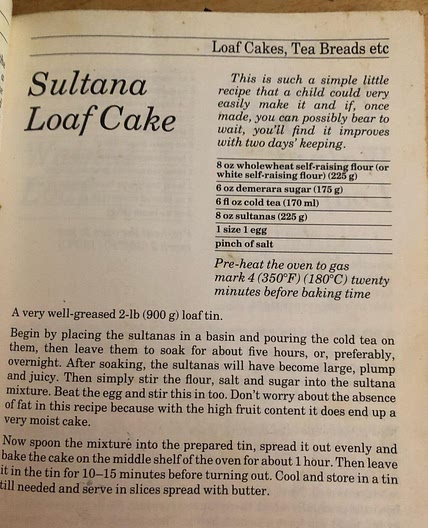 Sultana loaf cake
