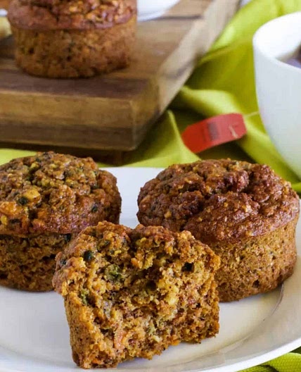 Carrot, apple and banana muffins