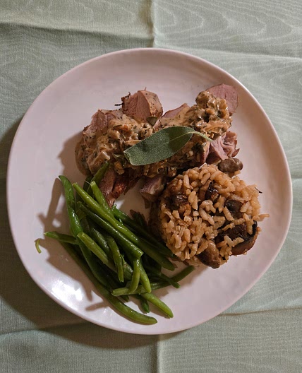 Pork Tenderloin with Sage and Rosemary Cream Sauce