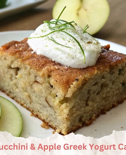 Courgette and apple Greek yogurt cake