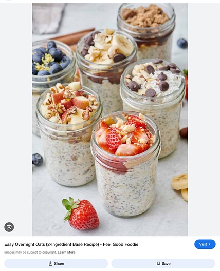 Overnight oats with Greek yogurt