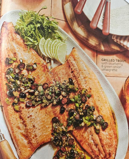 Grilled Trout with Blueberry & Green Onion Vinaigrette