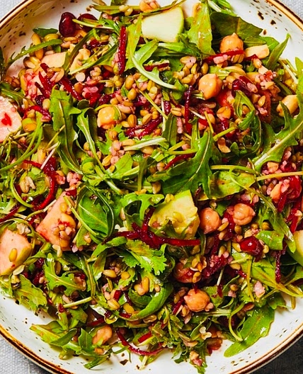 Freekeh and Apple Salad with Turmeric Dressing