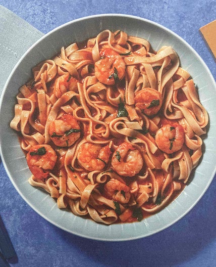 Tagliatelles crevettes épicés x2 🦐 • 📊 580Kcal | 23P 60G 28L 7F