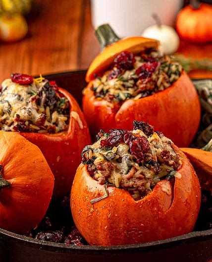 Meatloaf Stuffed Mini Pumpkins