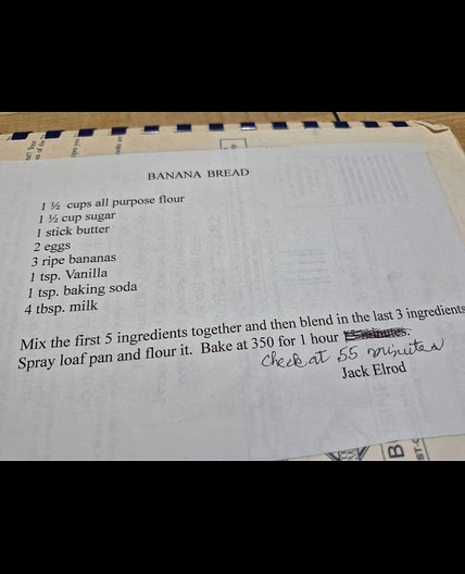 Mr Jack's Banana Bread