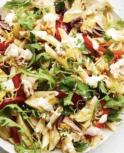 Mediterranean-style tuna pasta salad recipe