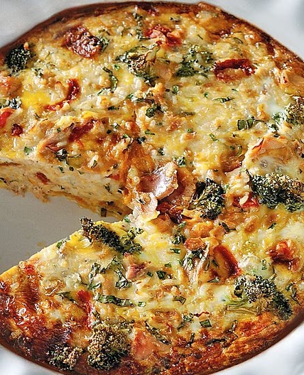 Broccoli and tuna rice pie