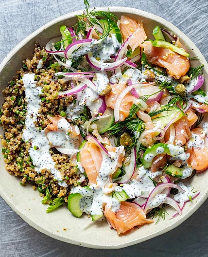 Everything But The Bagel Smoked Salmon Quinoa Bowl