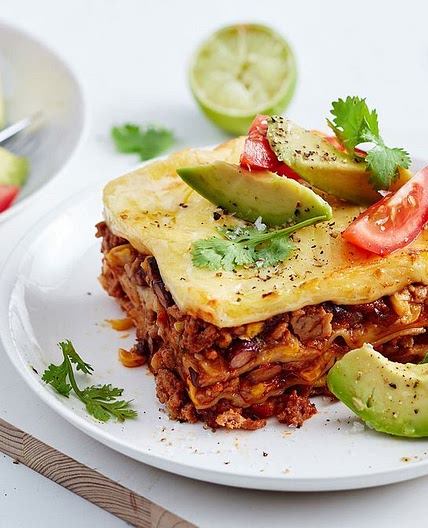 Slow cooker Mexican lasagne recipe