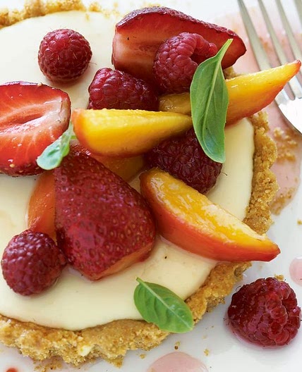 Panna cotta tarts with summer fruits