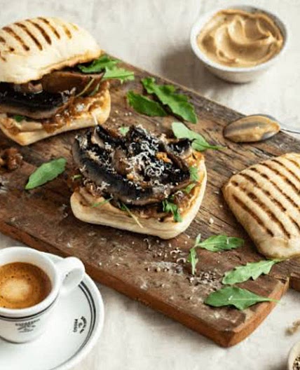 Mushrooms, Bacon & Asparagus on Toasted Ciabatta