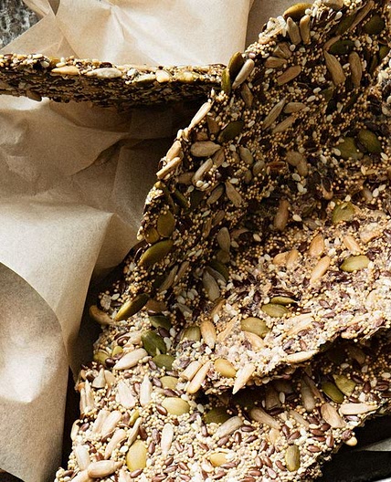 Gluten-free mixed seed crackers